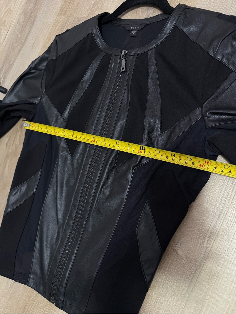 Guess Faux Leather Mesh Jacket - Black - Picture 5 of 6